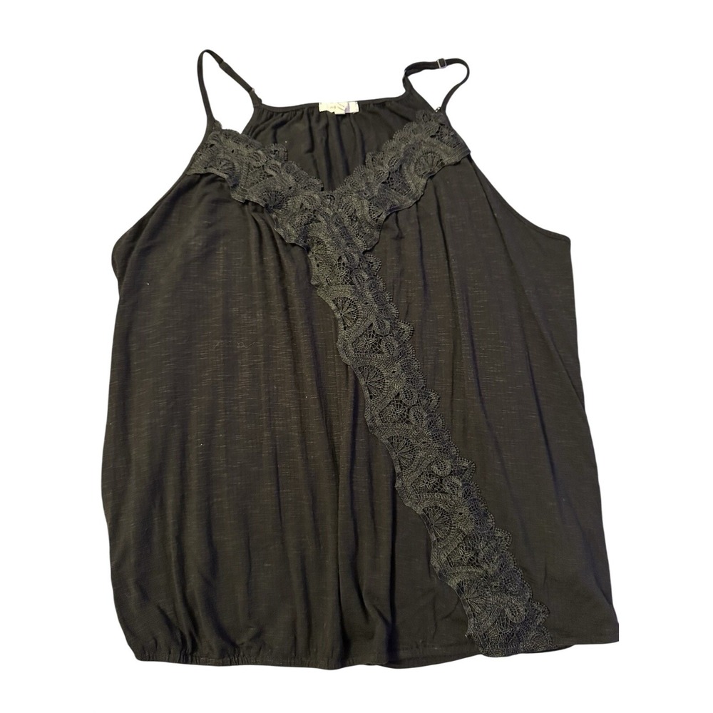 Maurices Black Lace Cami Tank Womens XXL Romantic Soft Goth Fairy Top Date Night